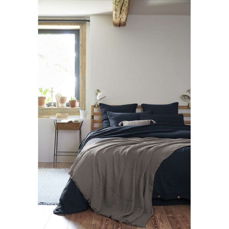 Plaid à franges GAIA en gaze de coton – Douceur et élégance pour votre intérieur