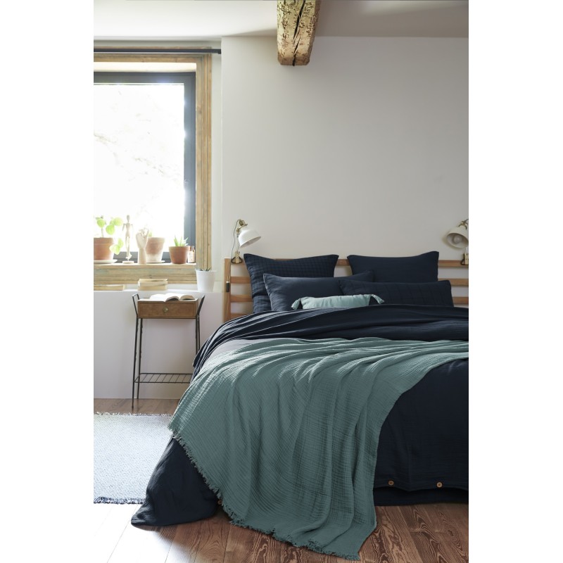 Plaid à franges GAIA en gaze de coton – Douceur et élégance pour votre intérieur