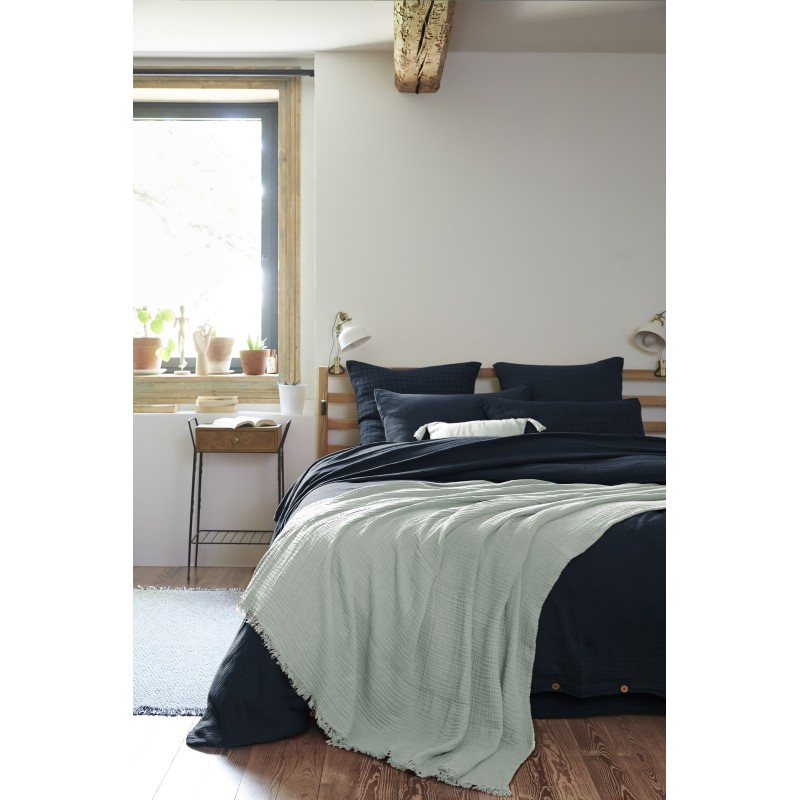 Plaid à franges GAIA en gaze de coton – Douceur et élégance pour votre intérieur