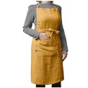 Tablier ajustable en lin lavé SOLINE – Élégance et praticité en cuisine