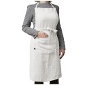 Tablier ajustable en lin lavé SOLINE – Élégance et praticité en cuisine