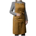 Tablier ajustable en lin lavé SOLINE – Élégance et praticité en cuisine