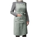 Tablier ajustable en lin lavé SOLINE – Élégance et praticité en cuisine