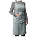 Tablier ajustable en lin lavé SOLINE – Élégance et praticité en cuisine