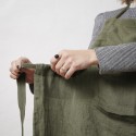 Tablier ajustable en lin lavé SOLINE – Élégance et praticité en cuisine