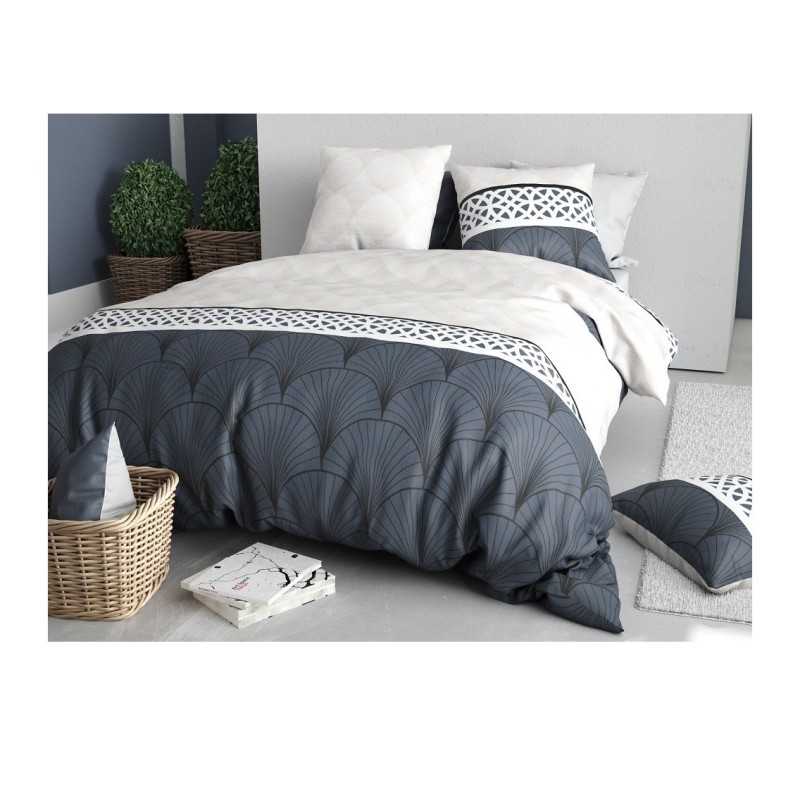 Housse couette + taie Eventails graphique arcadie