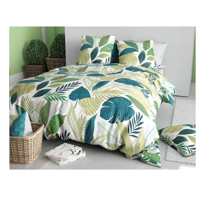 Housse couette + taie Feuillage tropicalia