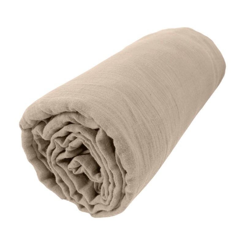 Drap housse en gaze de coton Gaia