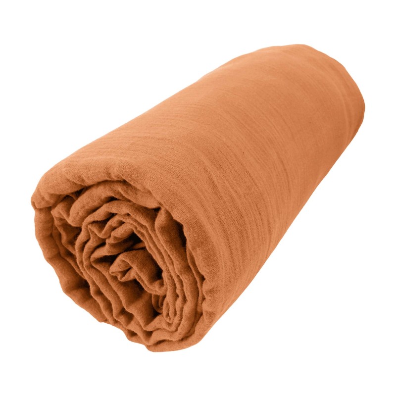 Drap housse en gaze de coton Gaia
