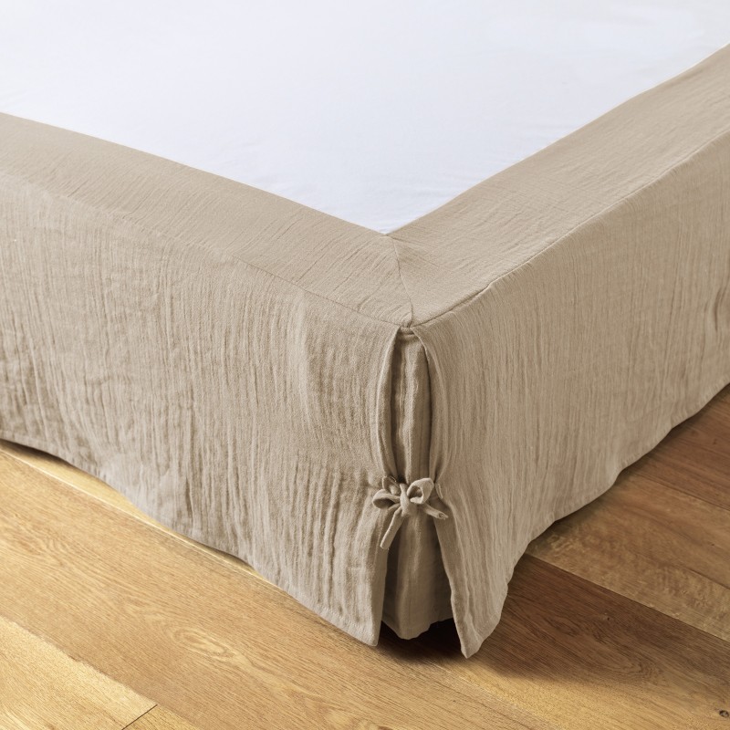 Cache sommier en gaze de coton Gaia