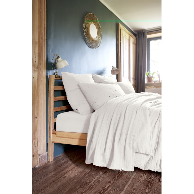 Drap housse en gaze de coton Gaia