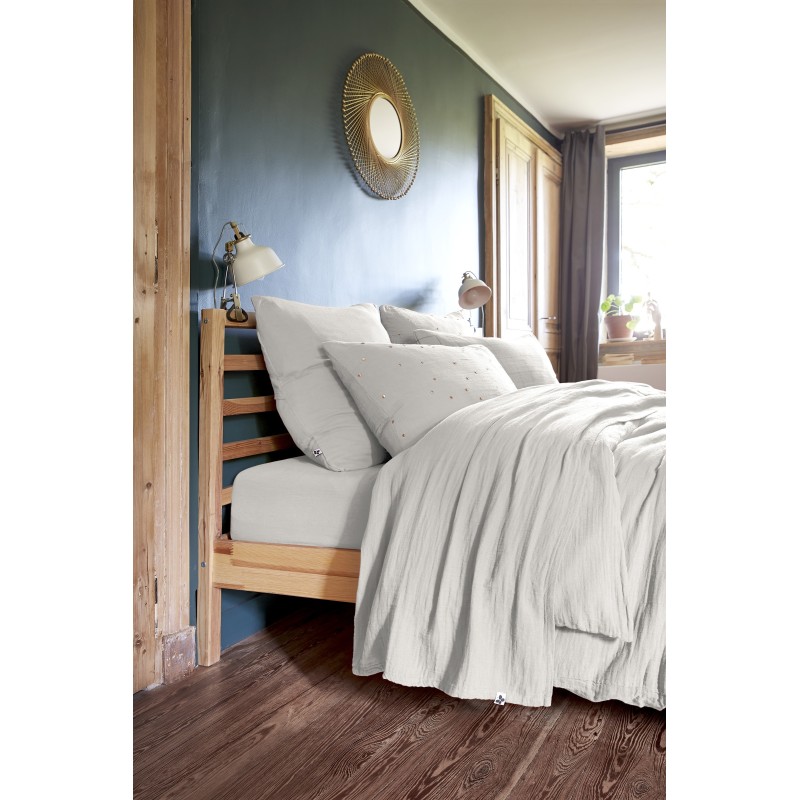 Drap housse en gaze de coton Gaia