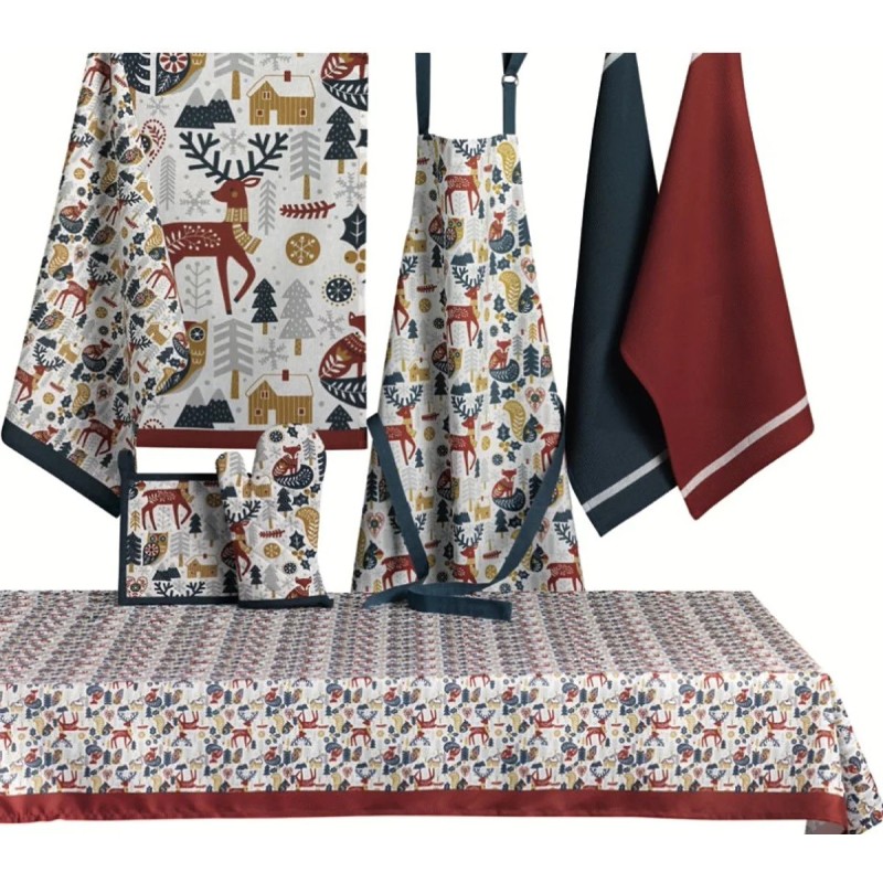 Lot de 2 torchons Animaux d hiver