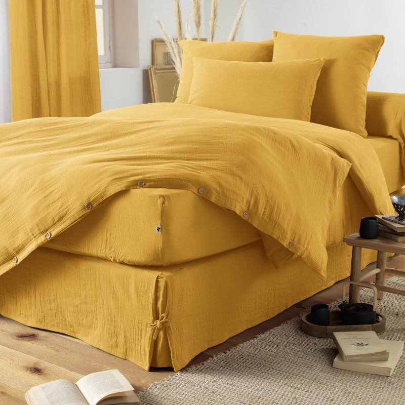 Drap housse en gaze de coton Gaia