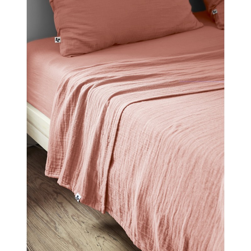 Drap housse en gaze de coton Gaia