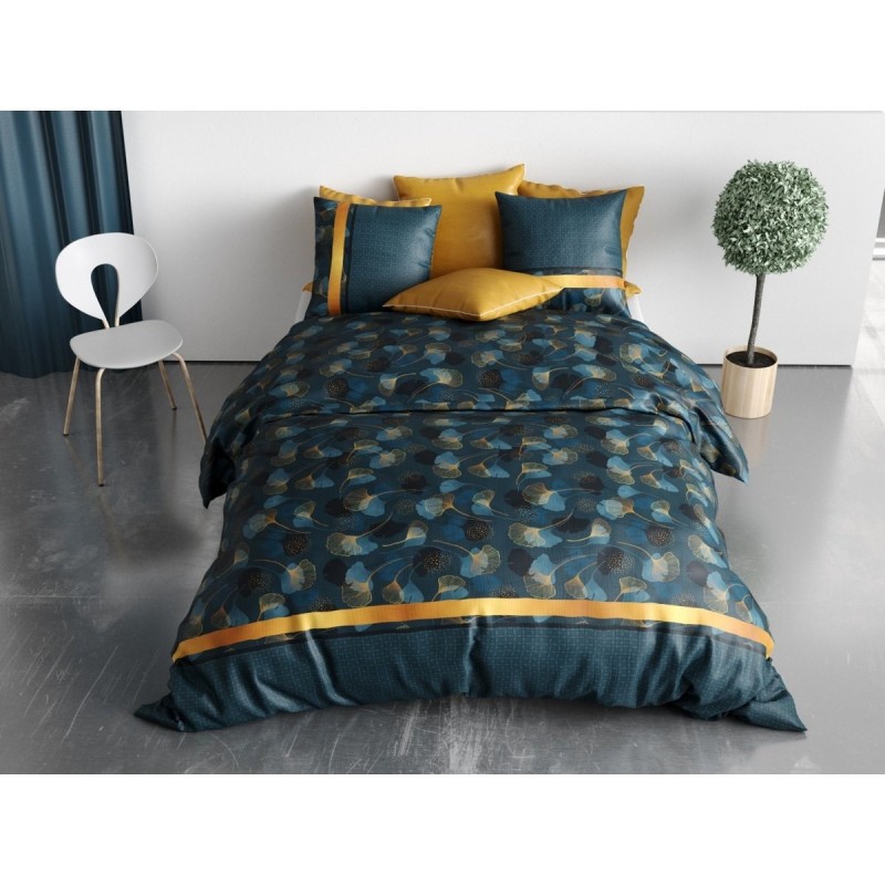 Housse couette + taie Feuilles Gincko