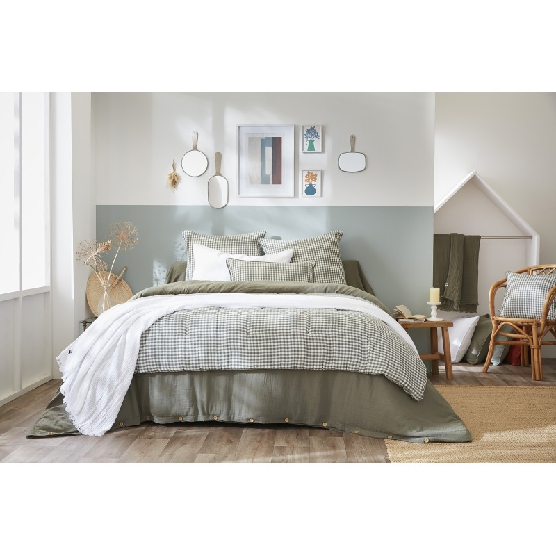 Bout de lit gaze de coton Vickie vichy