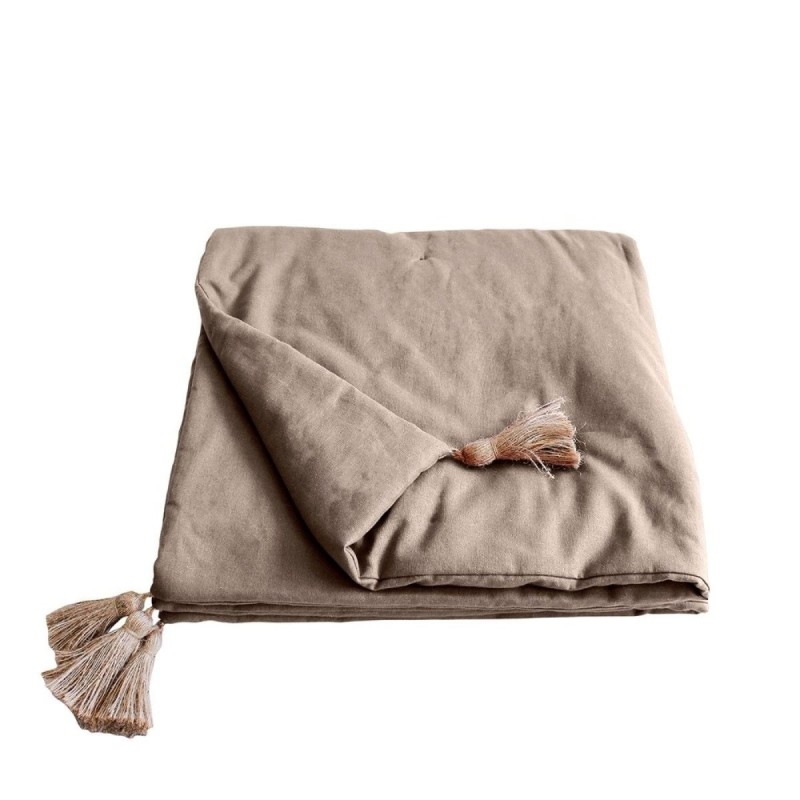 Édredon bout de lit en coton avec pompons Cocoon – Chic et douillet