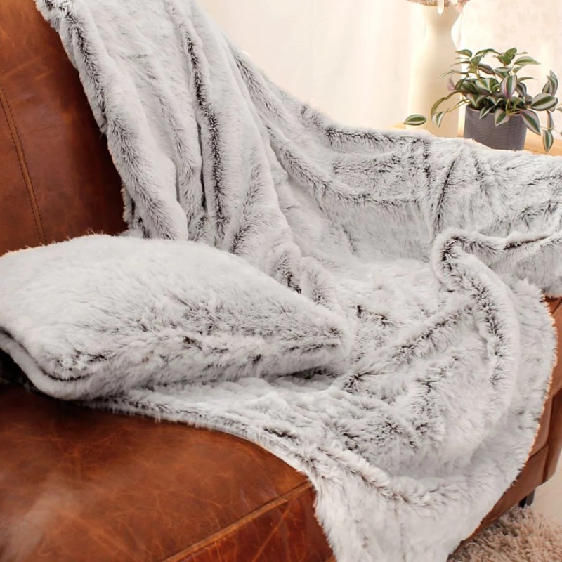 Plaid doux effet peluche doublé polaire Évasion – Cocooning et chaleur