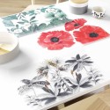 Set de table transparent Fleur Tanisse – 28 x 44 cm – Feuillage tropical chic